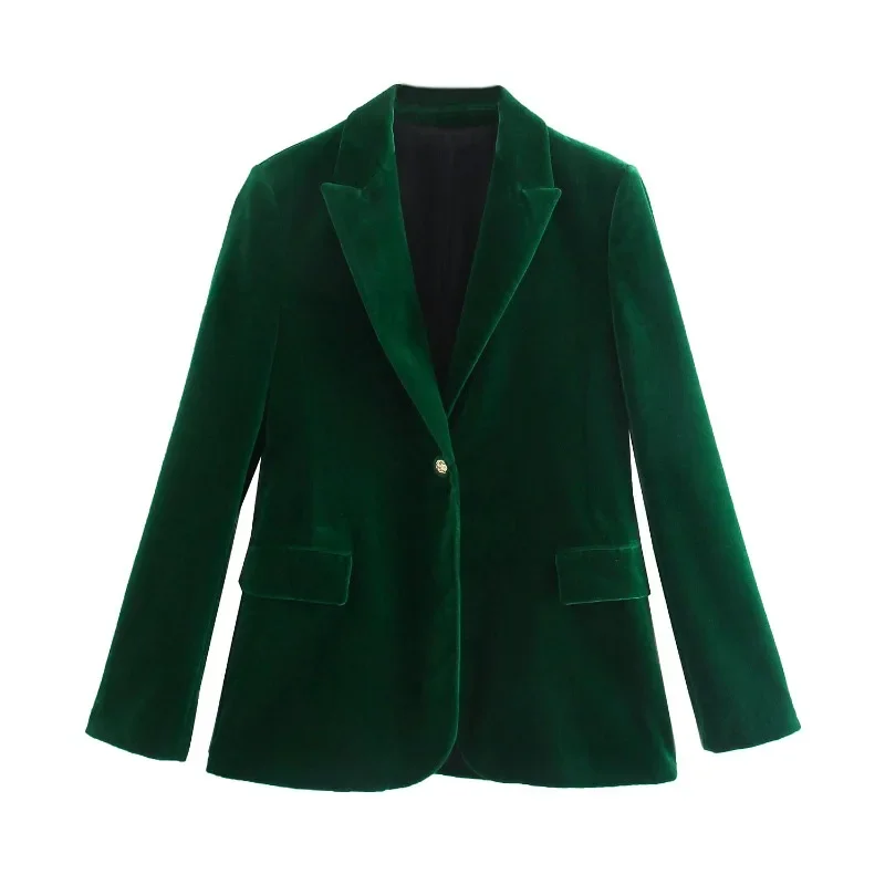 Velvet Blazer Vintage - Элегантный бархатный женский пиджак, модная офисная