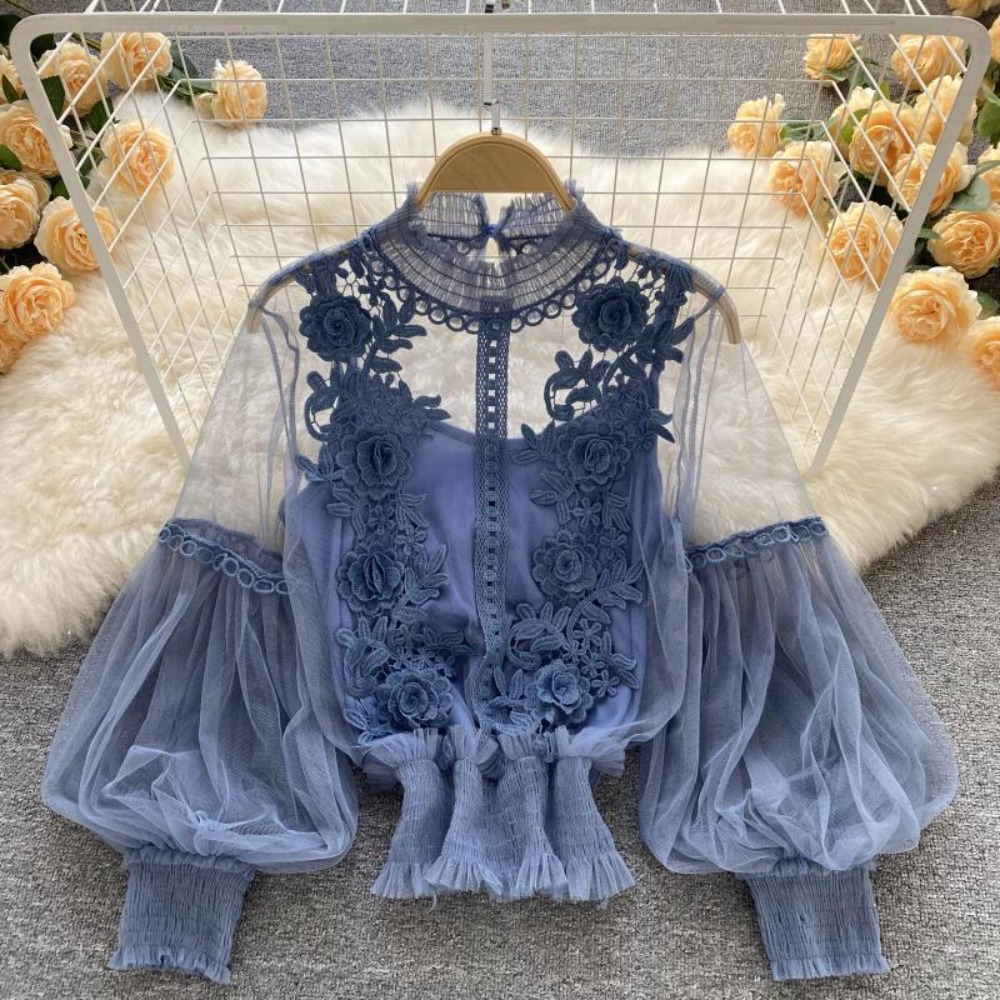 Vintage Fashion Jersey - 2 шт./компл., кружевная пышная блузка с