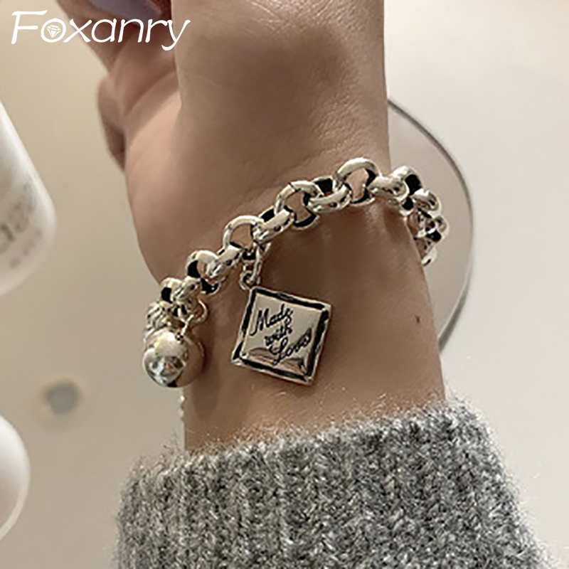 Vintage Fashion Labels - FOXANRY английская буквенная бирка панк-брекелет для