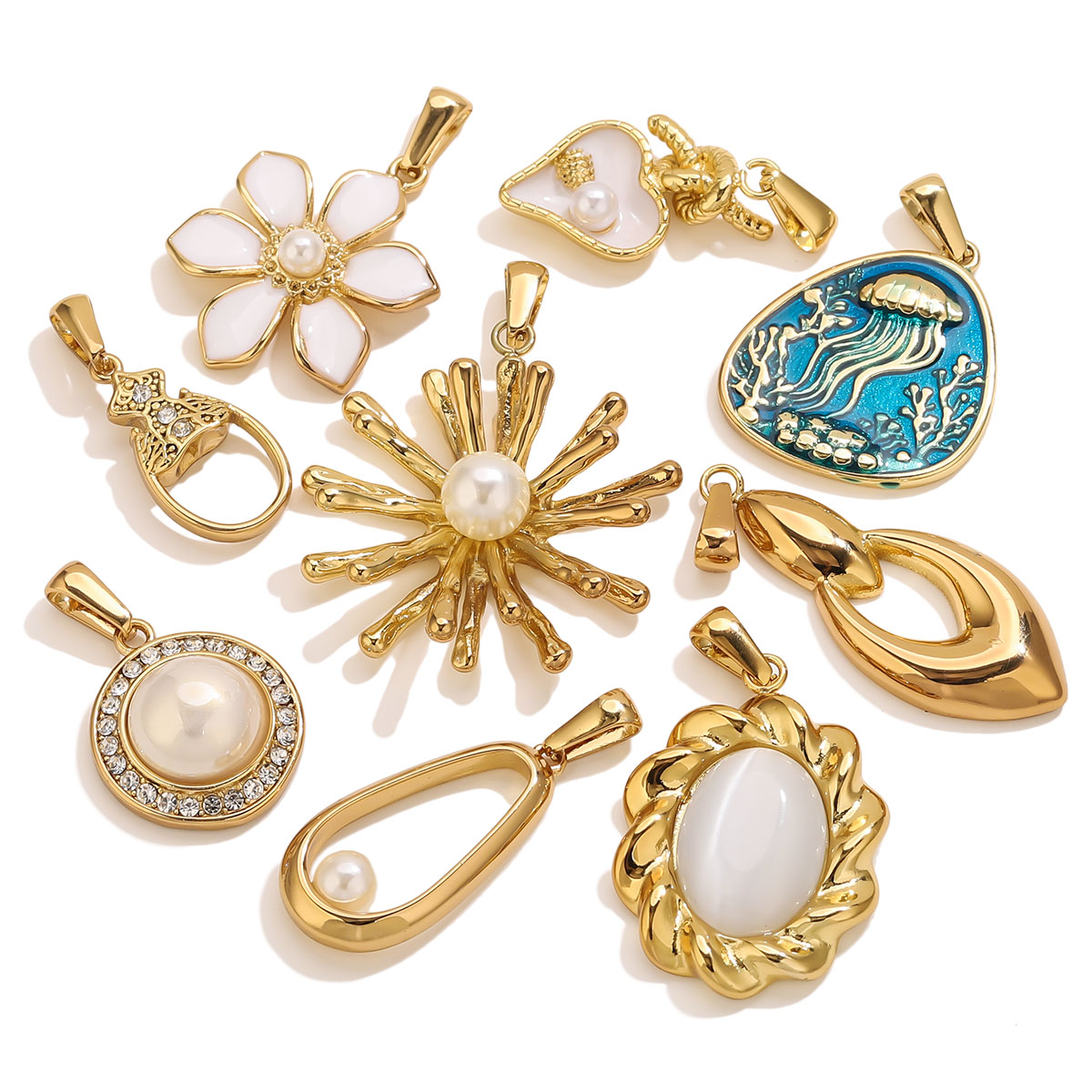 Vintage Fashion Jewelry Necklaces - 1 шт. подвеска-цветок из нержавеющей стали