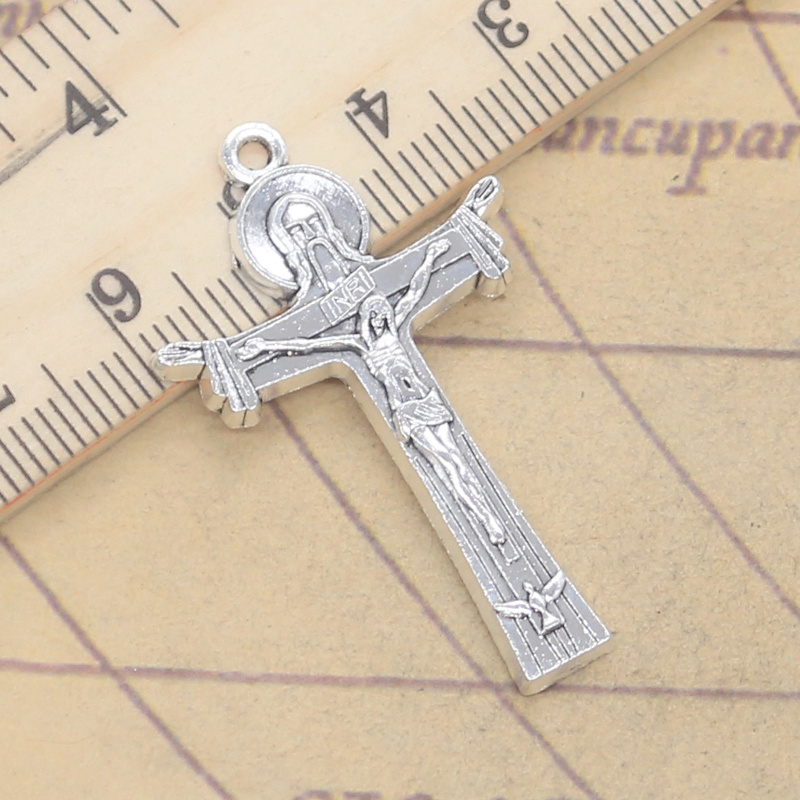 Vintage Fashion Finds - 10 шт. подвесок-крестов с изображением Иисуса,