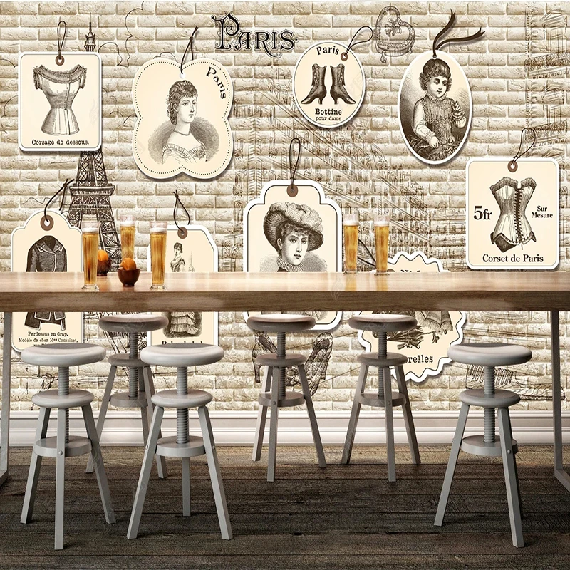 Vintage Fashion Labels - Европейские винтажные 3D фотообои с изображением