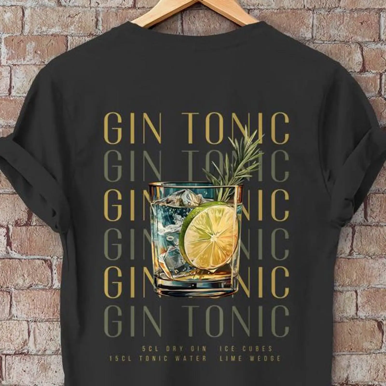 Vintage Fashion Illustration - Футболка Gin Tonic с иллюстрацией для