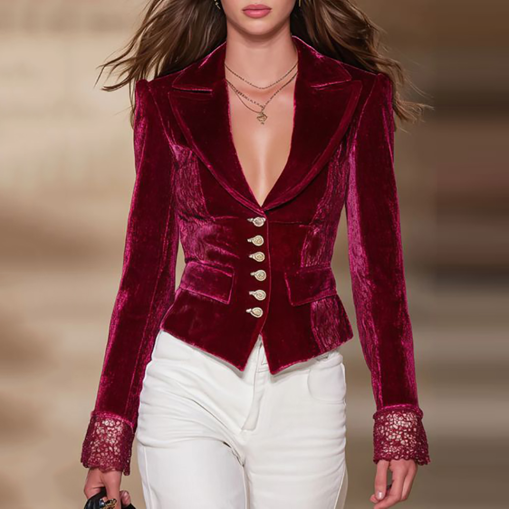 Женский элегантный бархатный б – обзор и цена Velvet Blazer Vintage