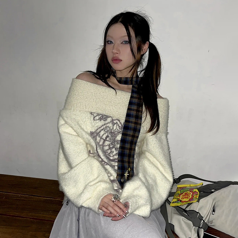 Karrram японский пуловер с выш – обзор и цена Turtleneck Knit 90S