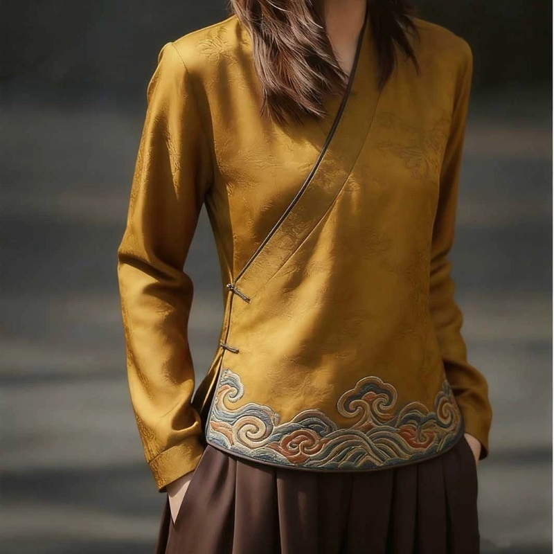 Женские блузки в китайском сти – обзор и цена Vintage Fashion Jersey
