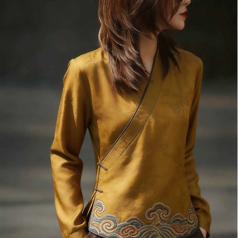 Женские блузки в китайском сти – обзор и цена Vintage Fashion Jersey